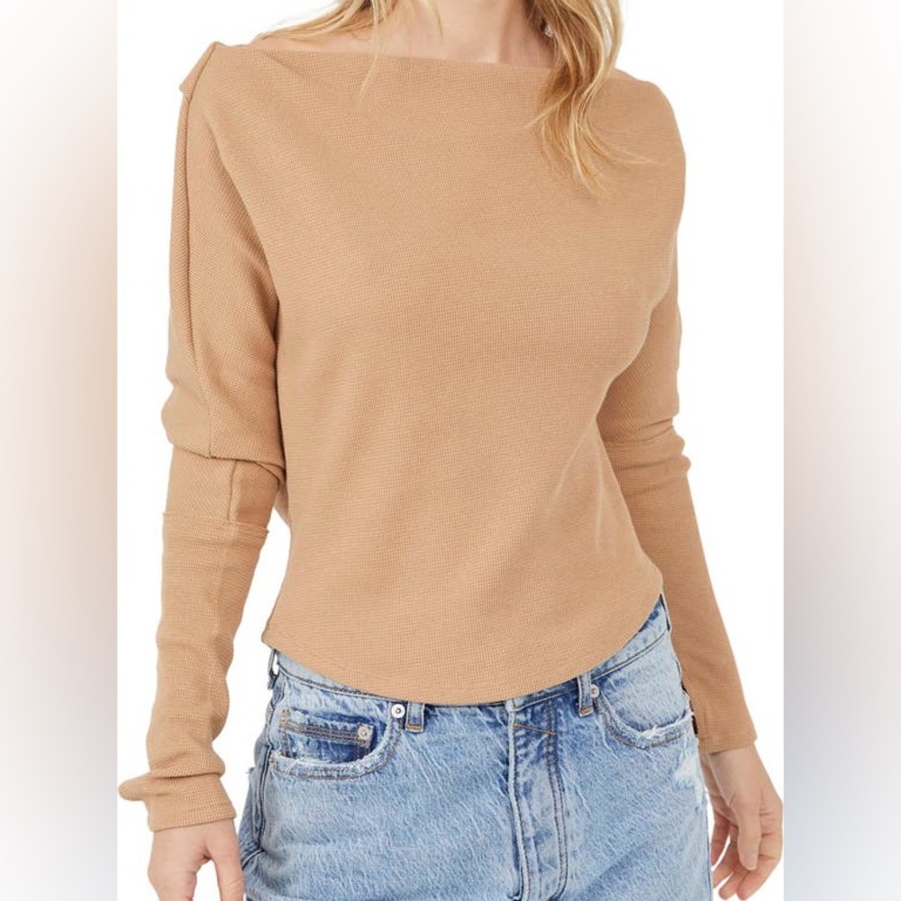 NWT Freepeople We the Free off the shoulder thermal top